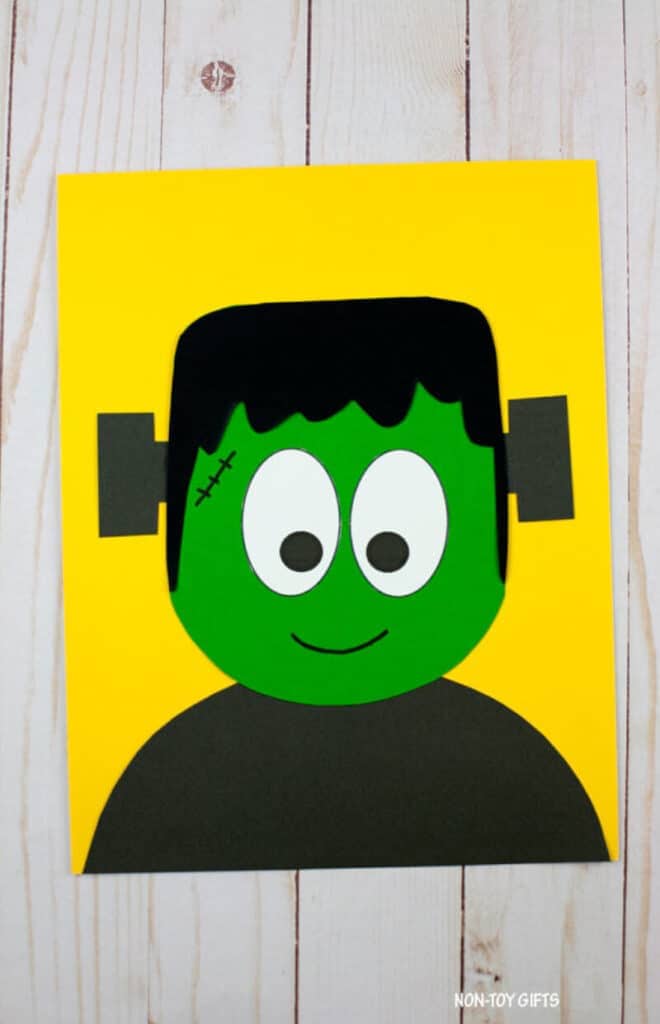 Halloween treat bag featuring Frankenstein paper craft