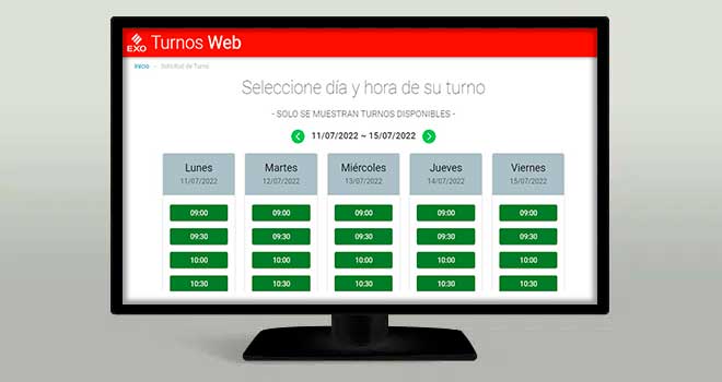 Turnos web filas atención cola EXO