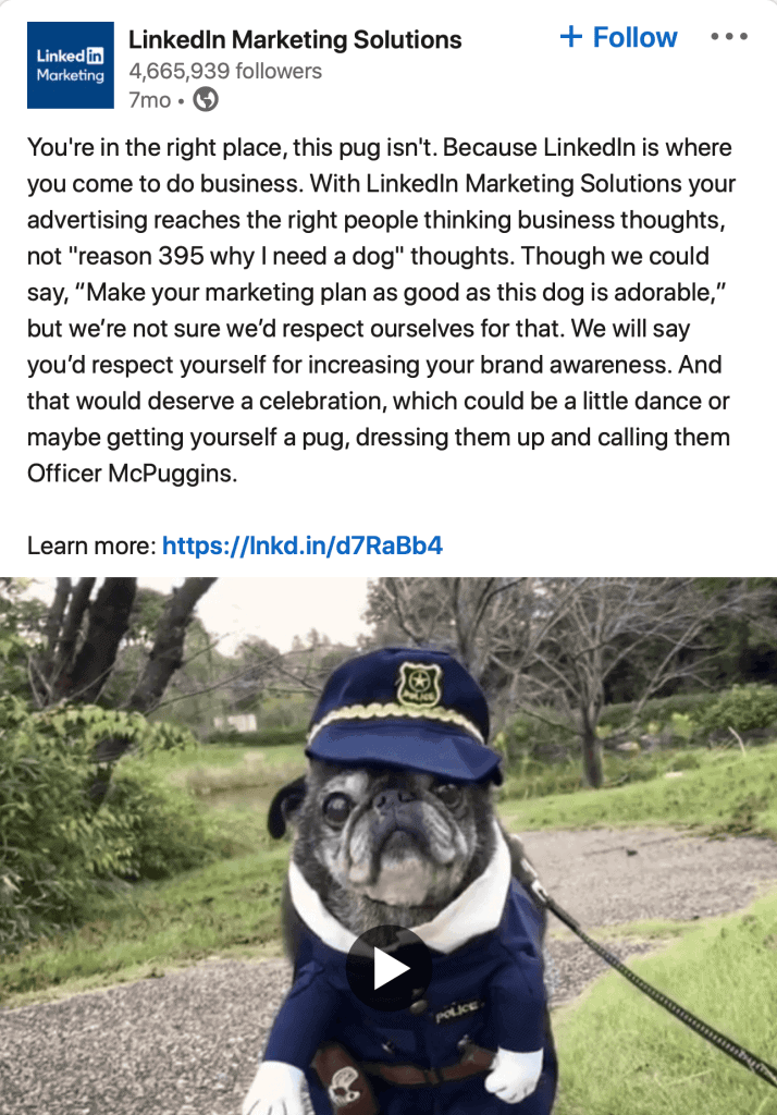Example of a bad LinkedIn ad