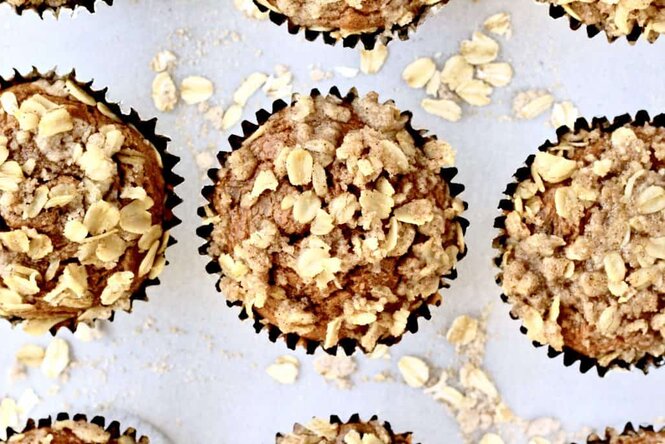 Healthy Pumpkin Chocolate Chip Oatmeal Muffins