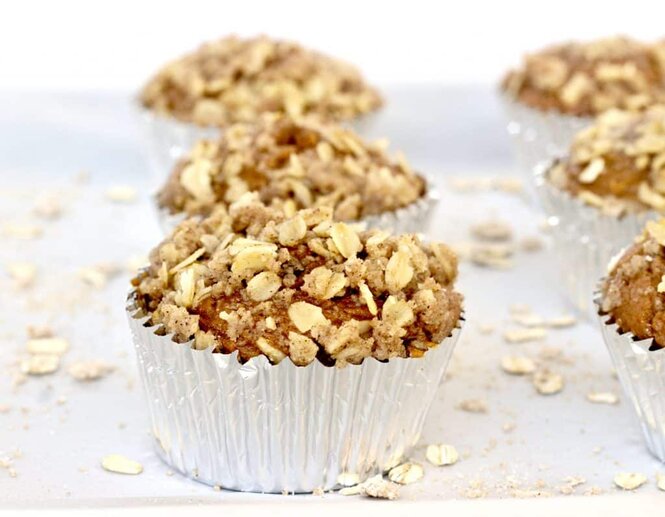 Healthy Pumpkin Chocolate Chip Oatmeal Muffins