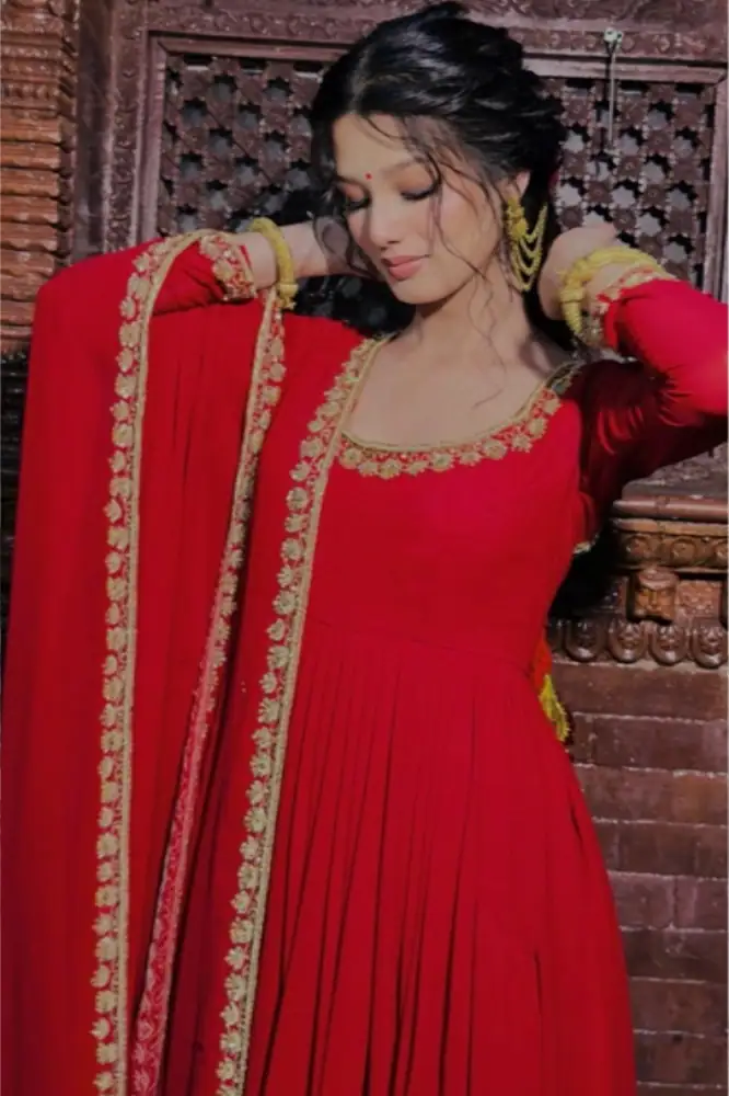 American Silk Thred with Sequnce work Gown set