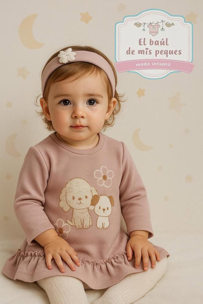 Vestido con diadema Perritos MAYORAL