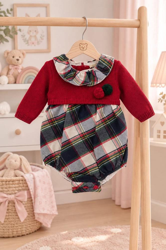 Pelele cuadros Jersey Rojo