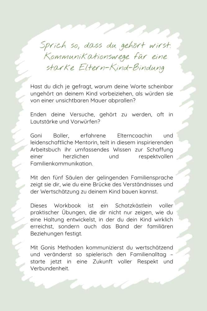 Rückseite Buch über gewaltfreie Kommunikation mit Kindern