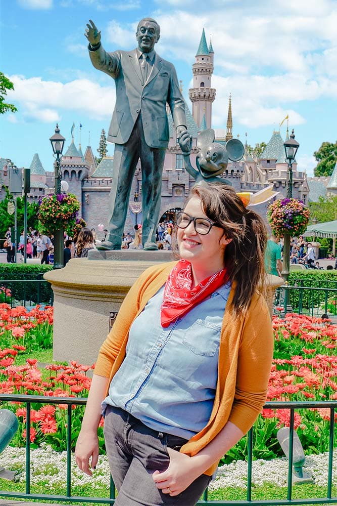 The Walt and Mickey Statue is one of the best Disneyland pictures to take and one of the most instagrammable places in Disneyland!