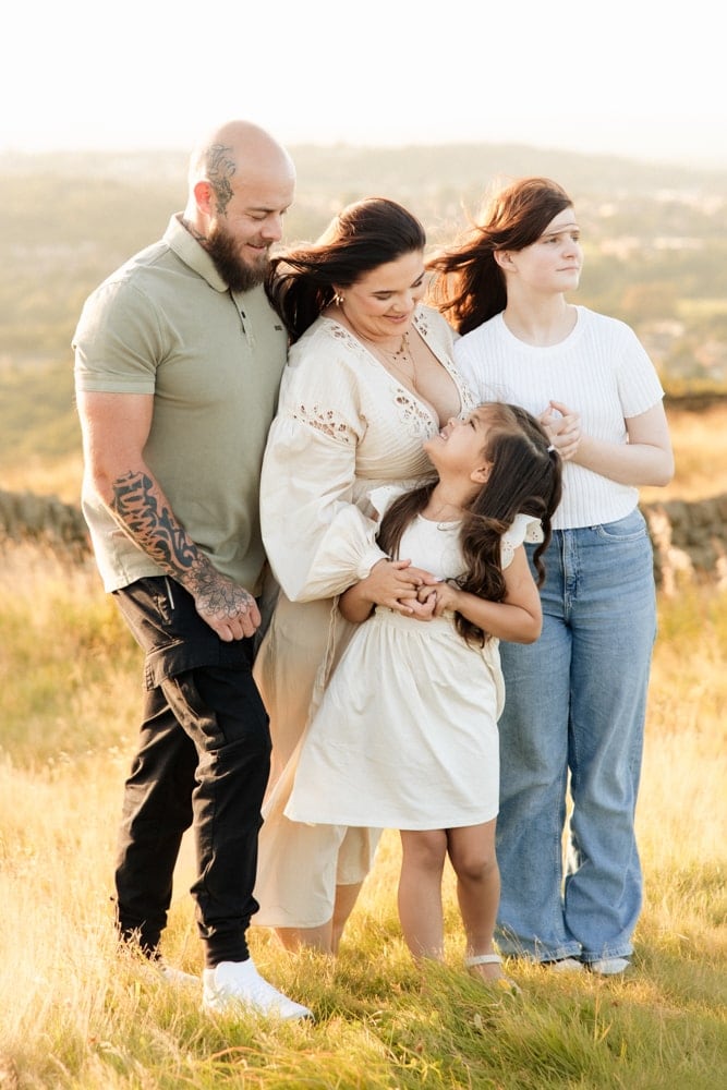 hartshead pike sunset family photoshoot manchester