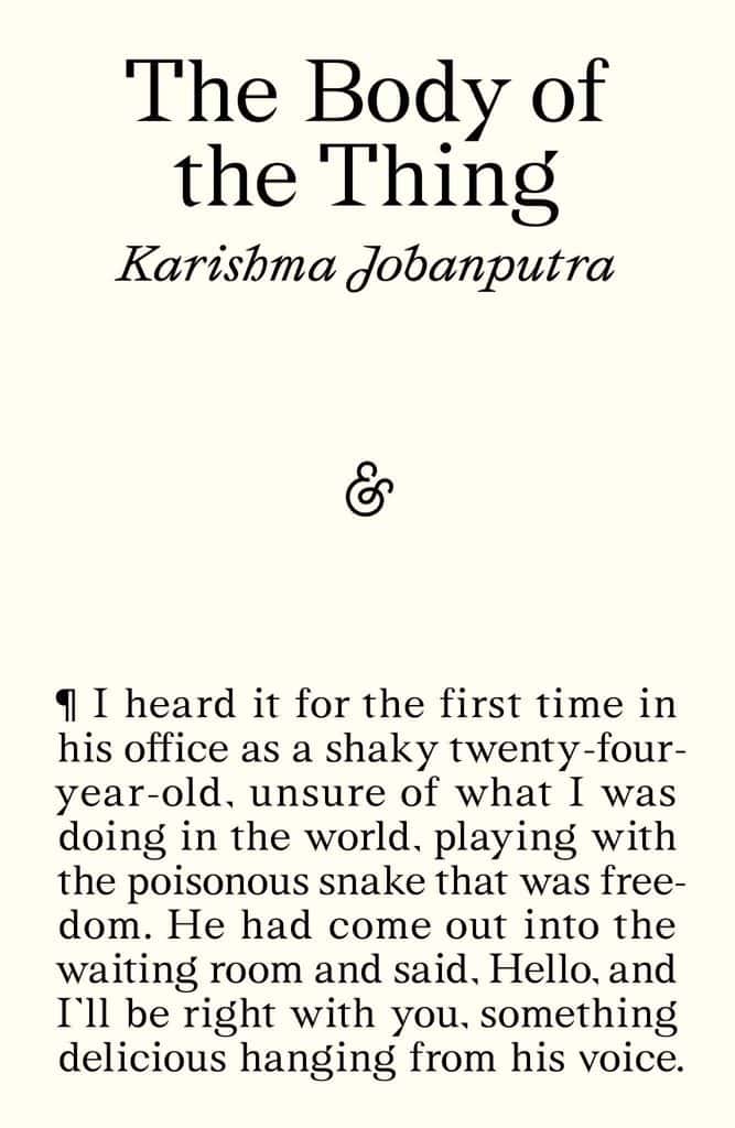 Karishma Jobanputra's The Body of the Thing, in The Cold Magazine — portrait 1