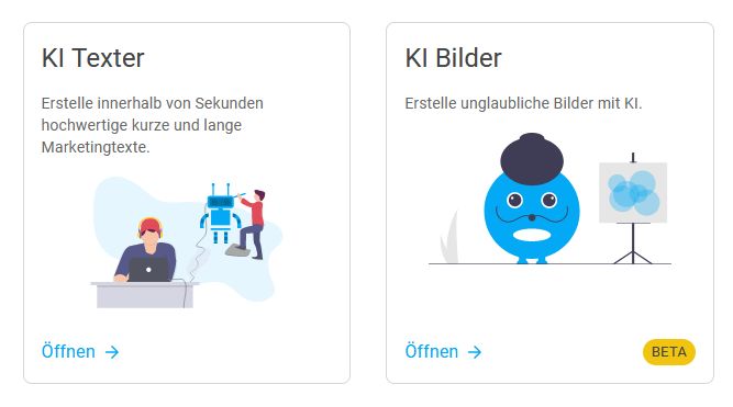neuroflash kann auch KI-generierte Bilder...