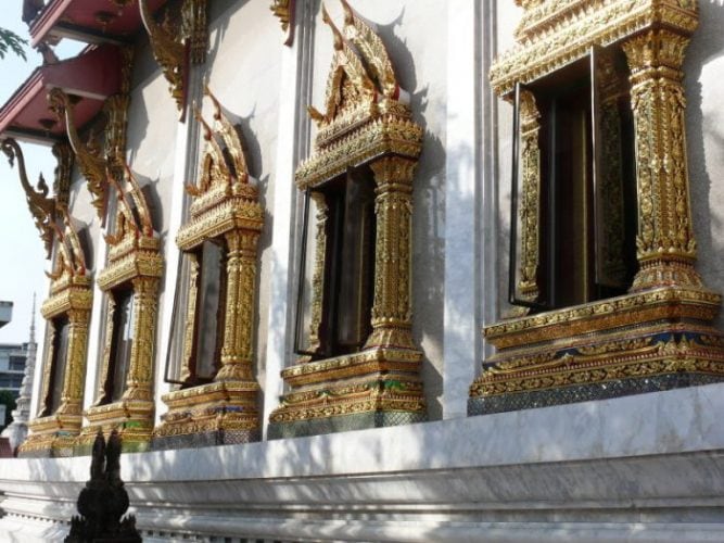 windows of the temple inside the palace complex