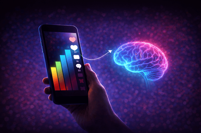 TikTok attention span myth illustrated with smartphone engagement metrics and retention growth