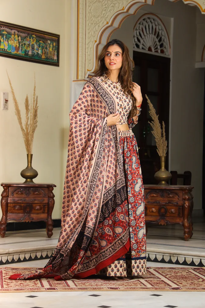 Kalamkari Bagru Print Cotton Chaniya Choli