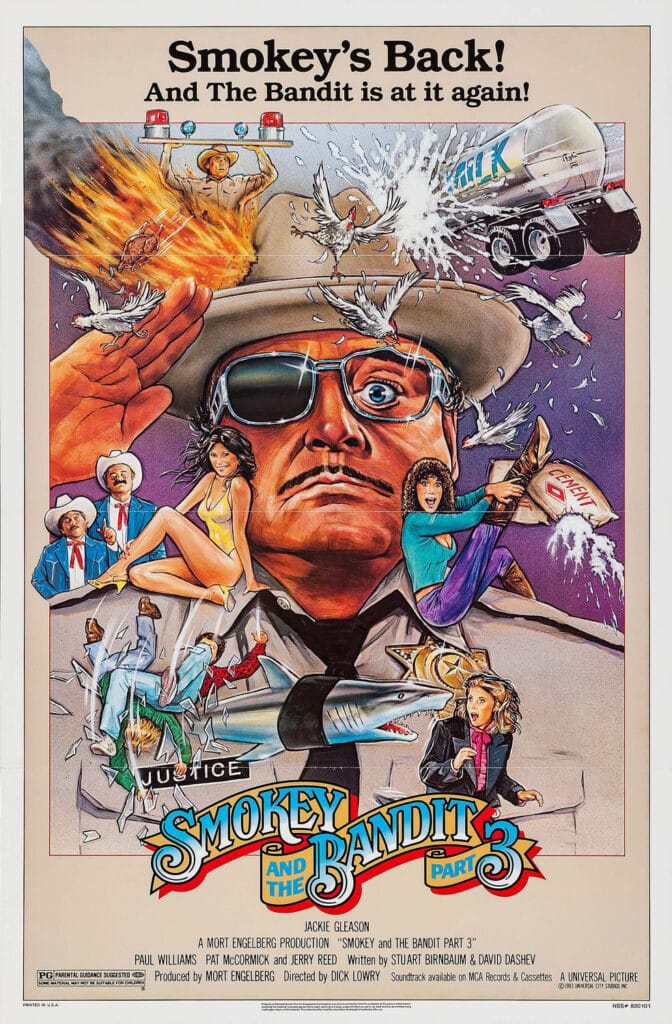 Original 1983 theatrical one-sheet for Smokey and the Bandit Part 3
