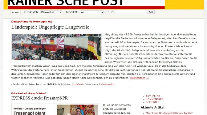 Der Übergang: Vom Weblog zum Online-Magazin (Screenshot)