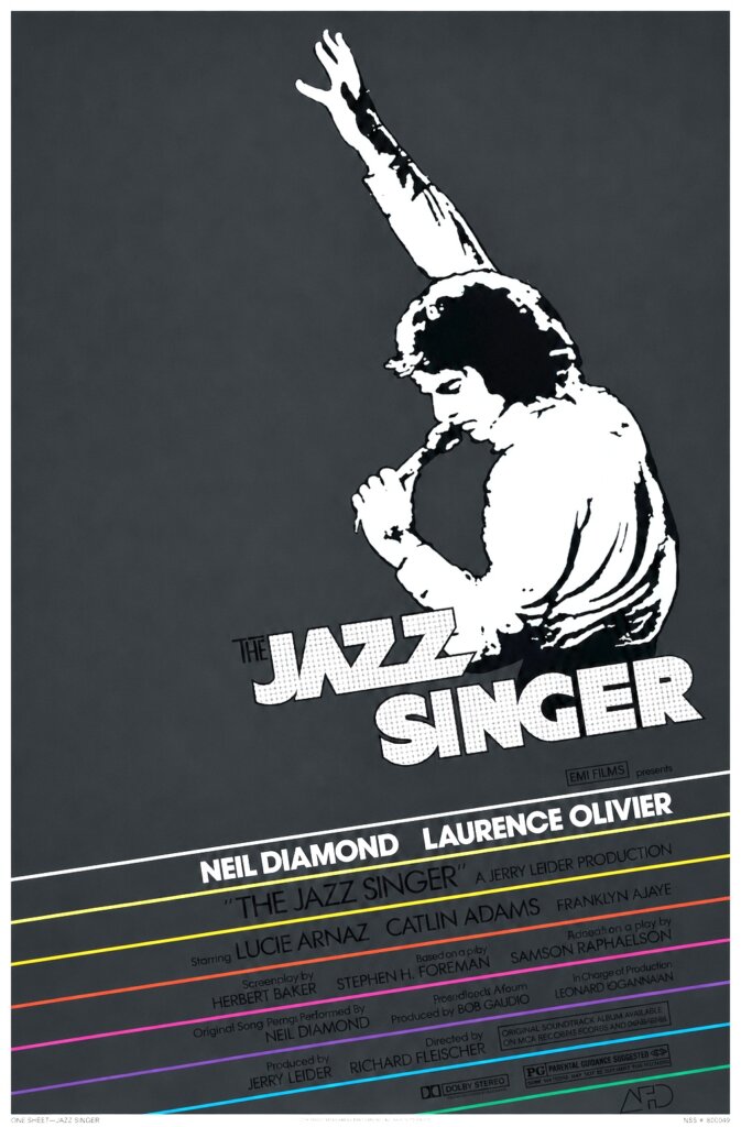 The original 1980 theatrical one-sheet for The Jazz Singer.