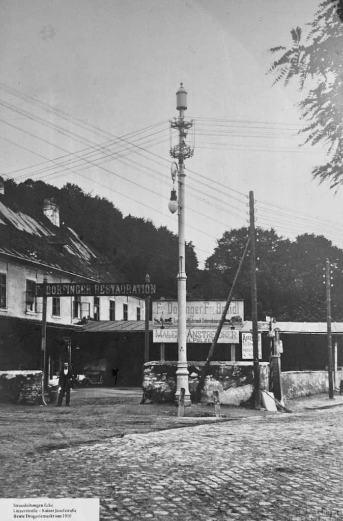 Erster Strommast 1910
