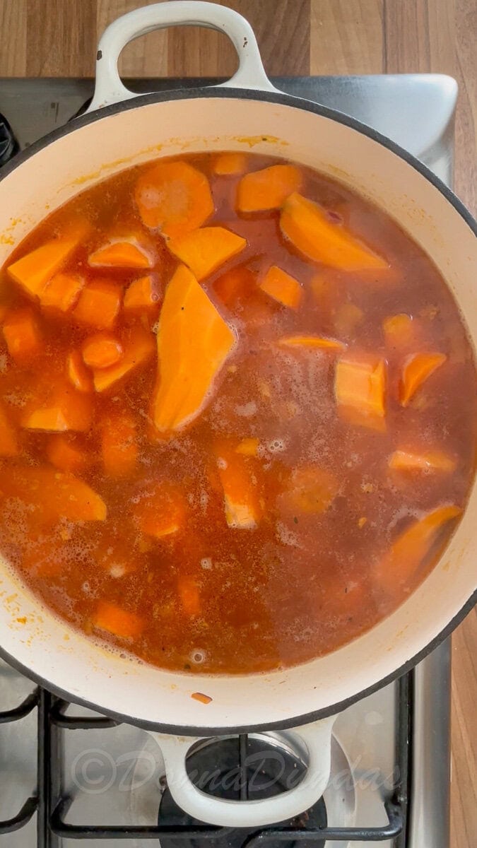 simmered soup.