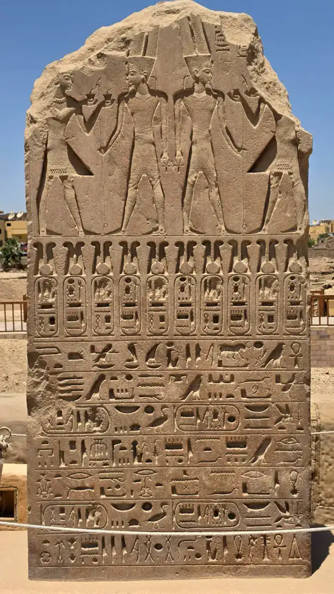 Hieroglyphic stela at Karnak Temple in Luxor