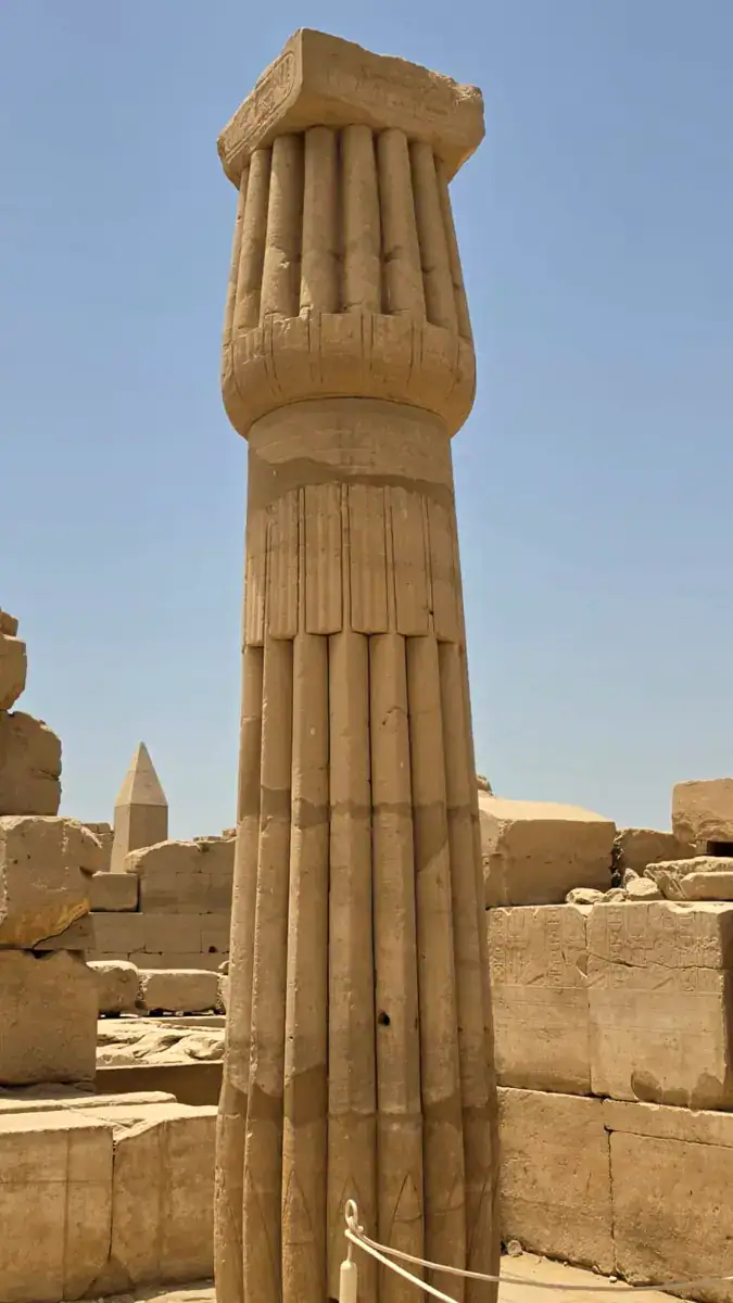 Lotus-form column at Karnak Temple in Luxor