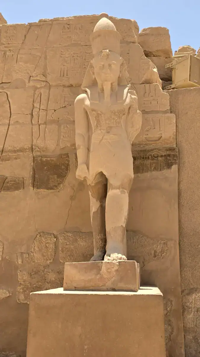 Standing royal statue at Karnak Temple in Luxor