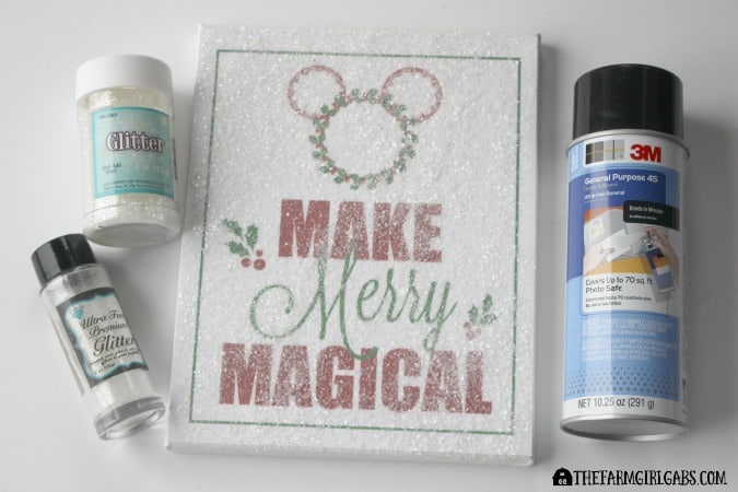 Disney Holiday Glitter Art Step 2