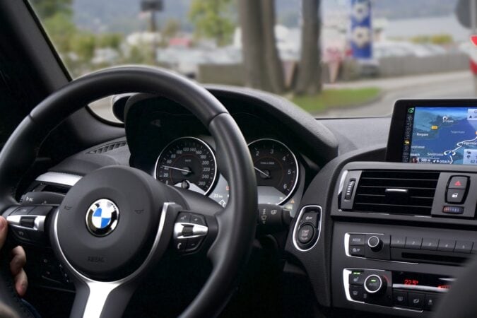 Car interior representing rideshare driving as a flexible work option