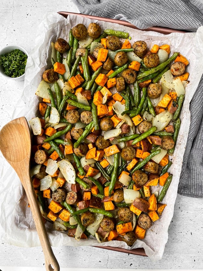 Healthy Sheet Pan Chicken Sausage and Veggies