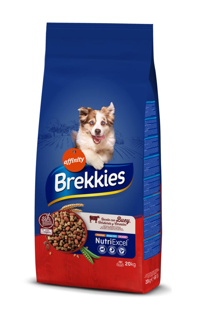 Premium klasės sausas maistas šunims Brekkies su jautiena (20 kg)