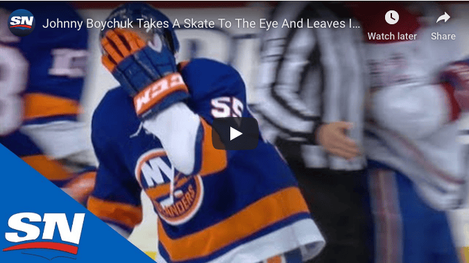 Scary moment on the ice for Islanders’ Johnny Boychuk