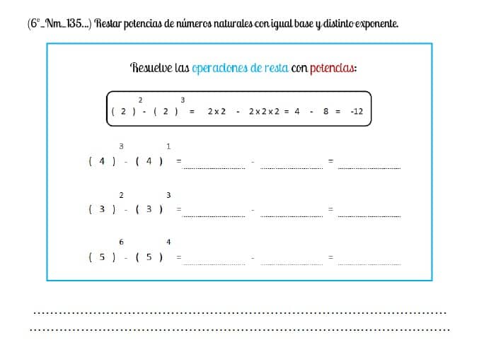 💙 POTENCIAS 💙 Sexto Educación Primaria (11 años)
