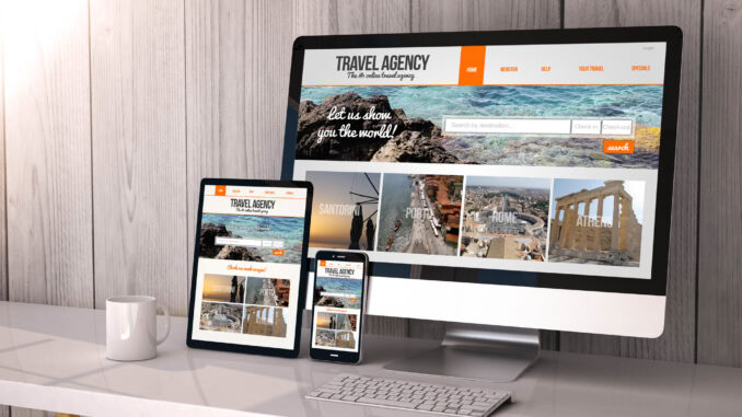 Reisebüro Website Computer und Handyformat