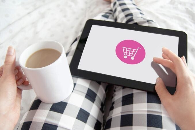Online shopping bags representing e-commerce as a flexible work option