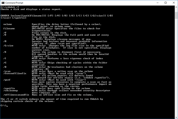 how to run chkdsk windows 10