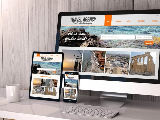 Reisebüro Website Computer und Handyformat