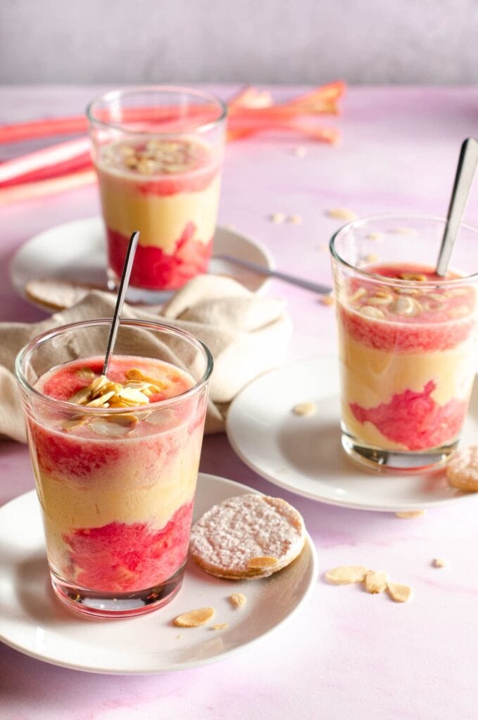 Rhubarb custard layer dessert