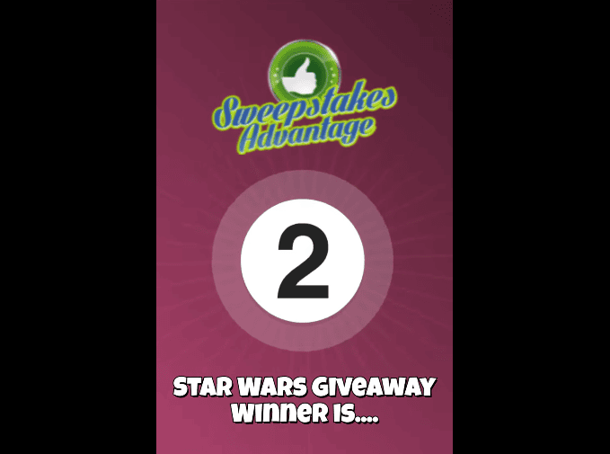 Star Wars Sweepstakes Winner