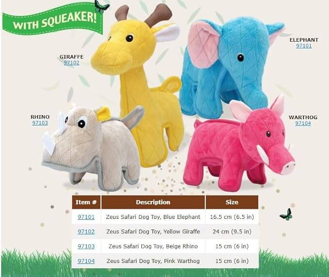 Safari Peluche Elefante para perro, detalle