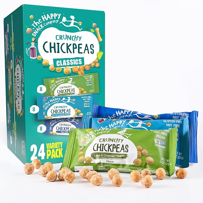 Roasted Chickpeas High Fiber Vegan Protein Snacks for Adults and Kids