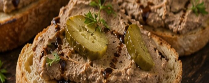 Брускетта с куриным печёночным паштетом - рецепт