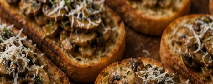 Классическая брускетта с шампиньонами рецепт