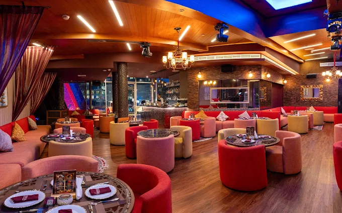 Authentic Arabian shisha lounge by the waterfront in Abu Dhabi.