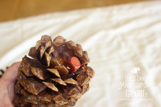 Pine Cone Christmas Ornament with Bead