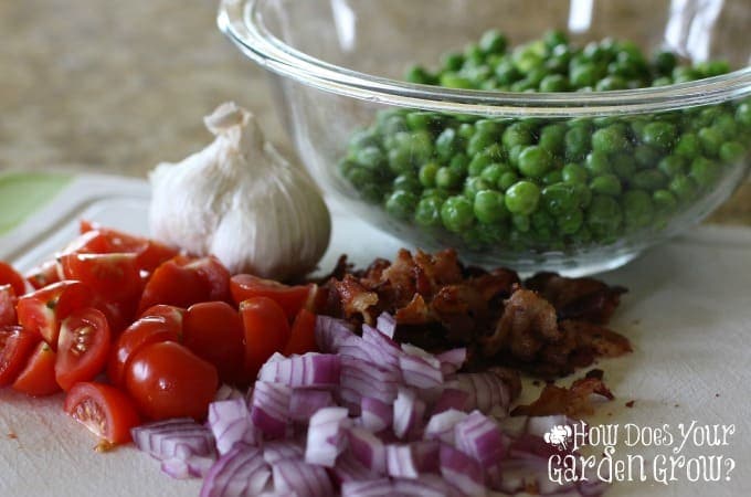 Peas with Bacon Salad Ingredients