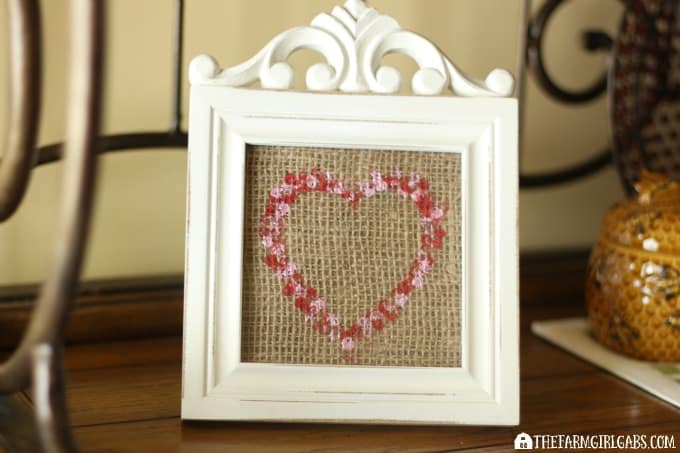 Stamped Burlap Heart Art - Feature 3