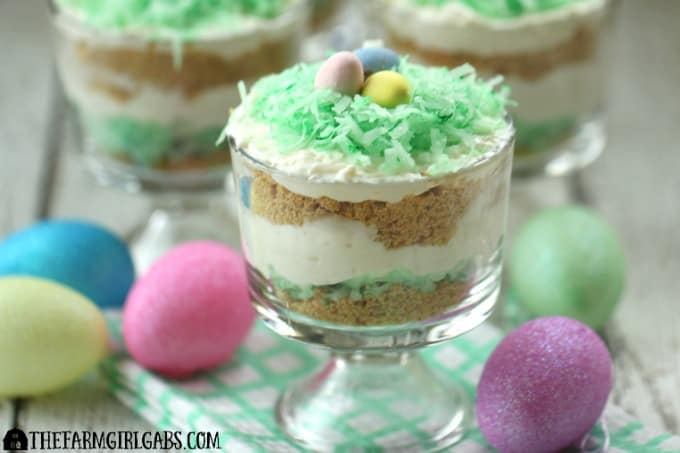 No-Bake Coconut Cheesecake Parfaits #easter