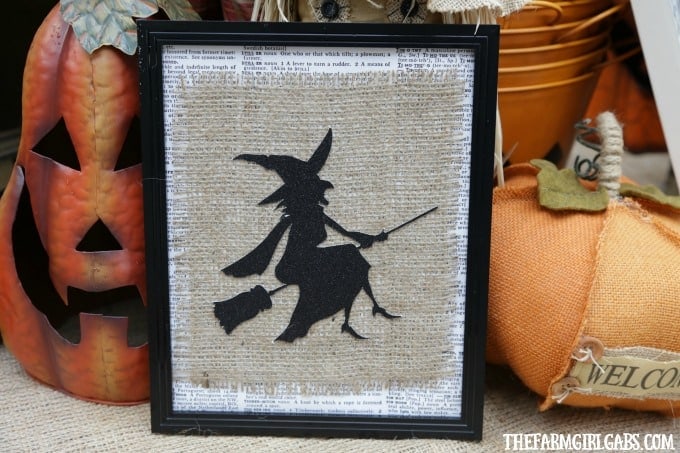 Add some bewitching fun to your Halloween decor. This simple Framed Burlap Witch Art is an easy fall DIY project to make.