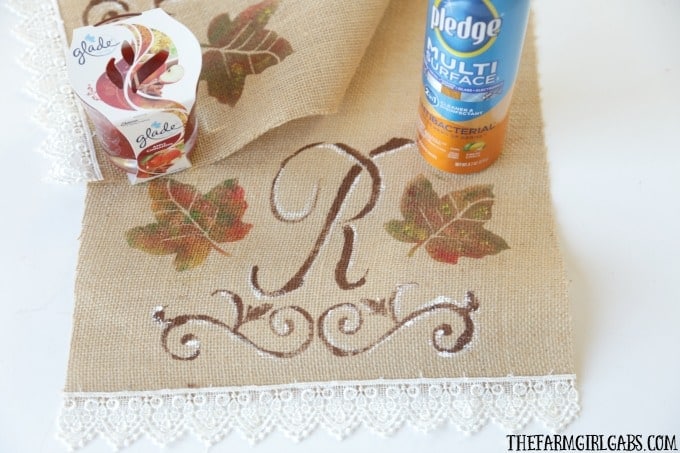 Dress up your Thanksgiving table with this easy DIY Monogrammed Table Runner.