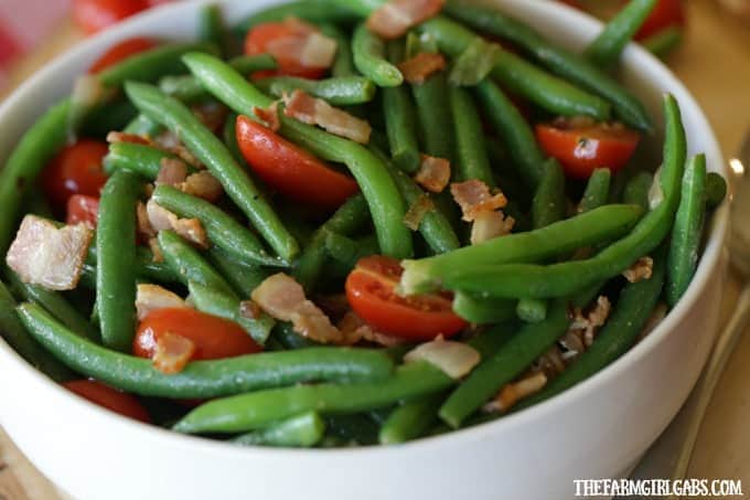 Easy Green Bean And Bacon Salad recipe is the perfect side dish to enjoy any time of the year. #SideDish #Beans #EasterRecipes