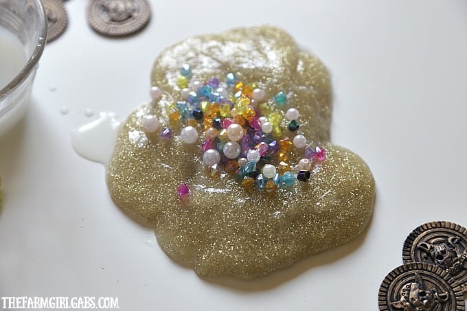 I bet Captain Jack Sparrow will go crazy for this Pirate's Booty Slime it has the perfect amount of gold and gems. Making slime is a fun craft activity for kids and adults. Savvy?