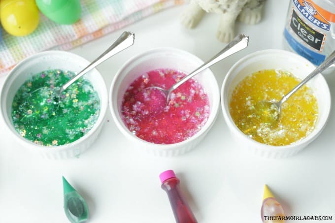 Hippity Hoppity, the kids will go crazy for these fun Easter Egg Glitter Slime Party Favors! Make a batch of this slime for your Easter Celebration.